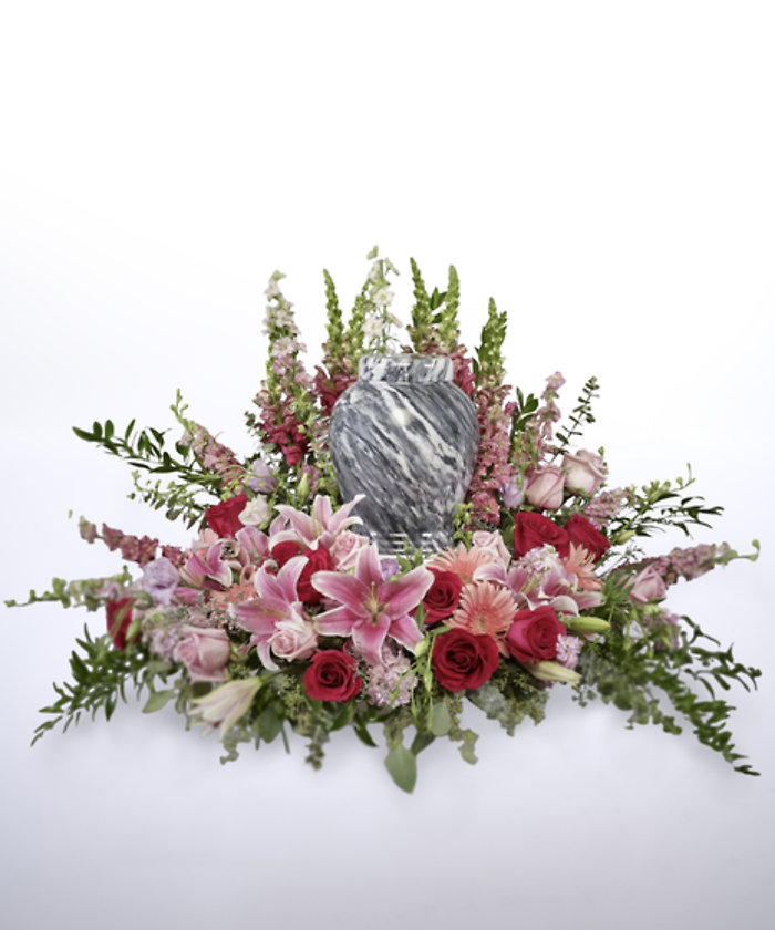 Pink & Red Cremation Tribute