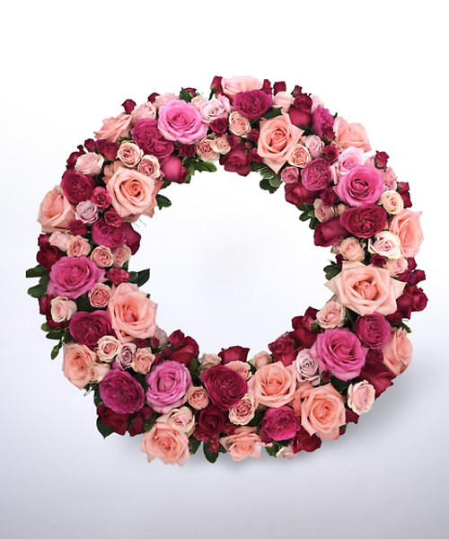 Peach & Pink Funeral Wreath