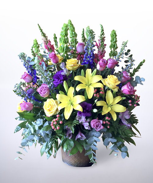 Purple & Yellow Funeral Urn