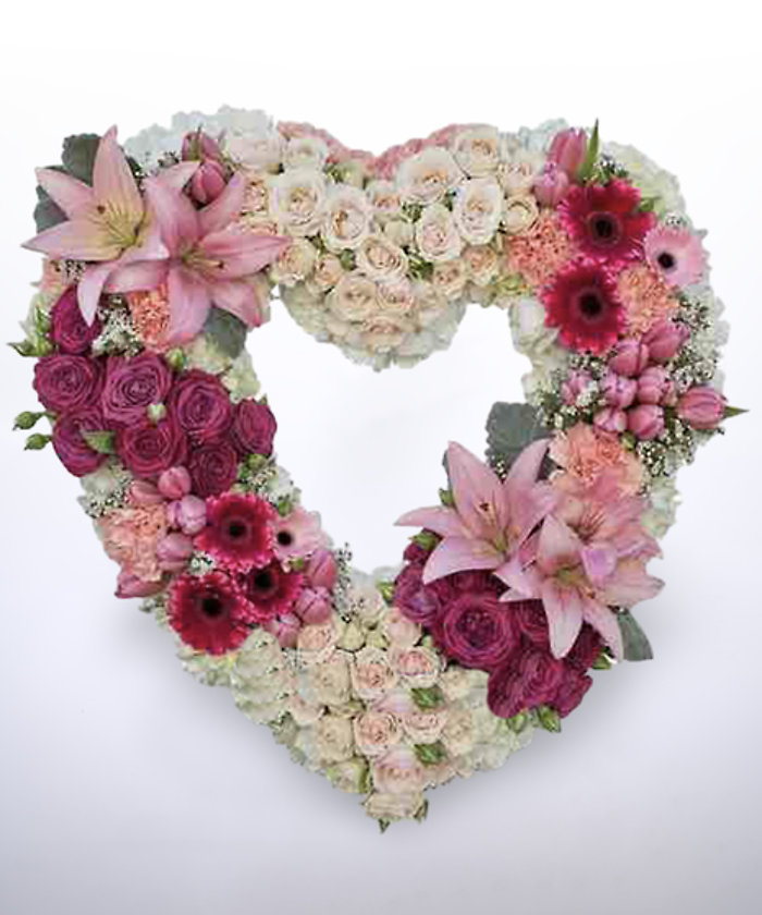 Pink, Red, White Open Heart