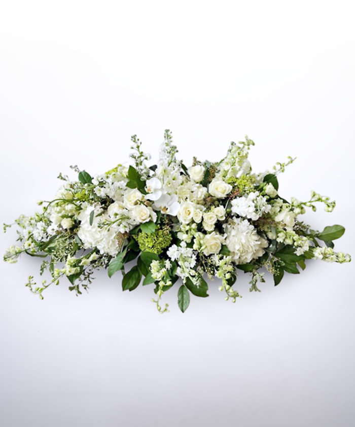 Radiant White Casket Cover