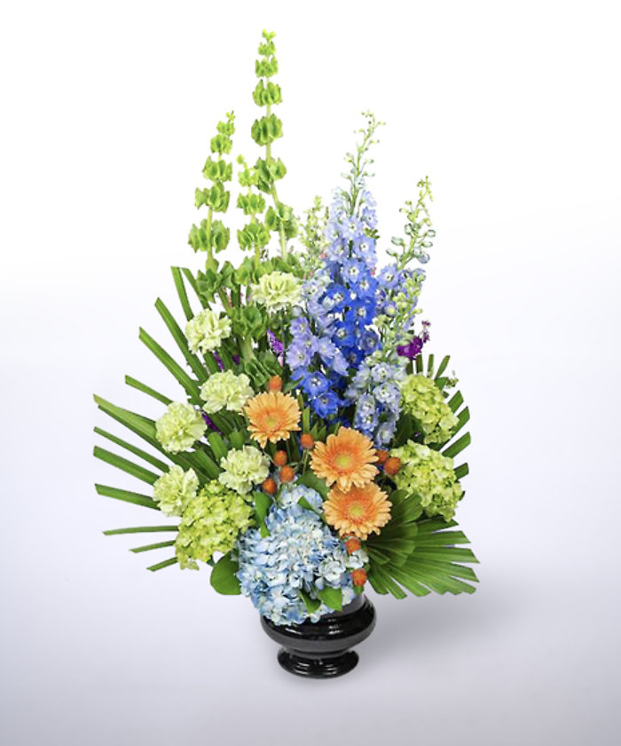 Orange, Green, Blue Funeral Urn