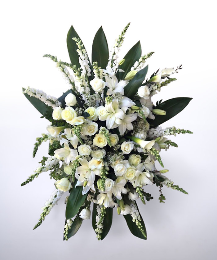 White Tribute Standing Spray