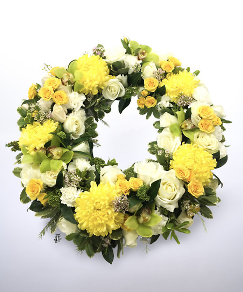 Yellow Funeral Wreath