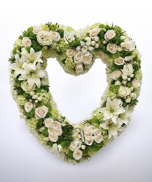 White & Green Open Heart