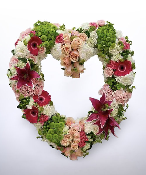 Pink & Green Open Heart