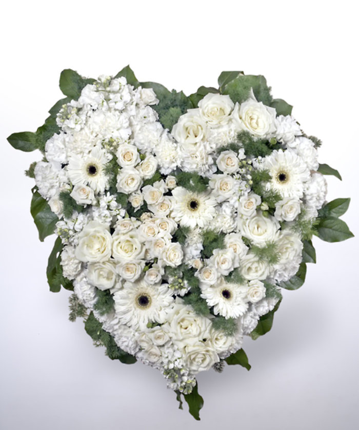 Elegant White Funeral Heart