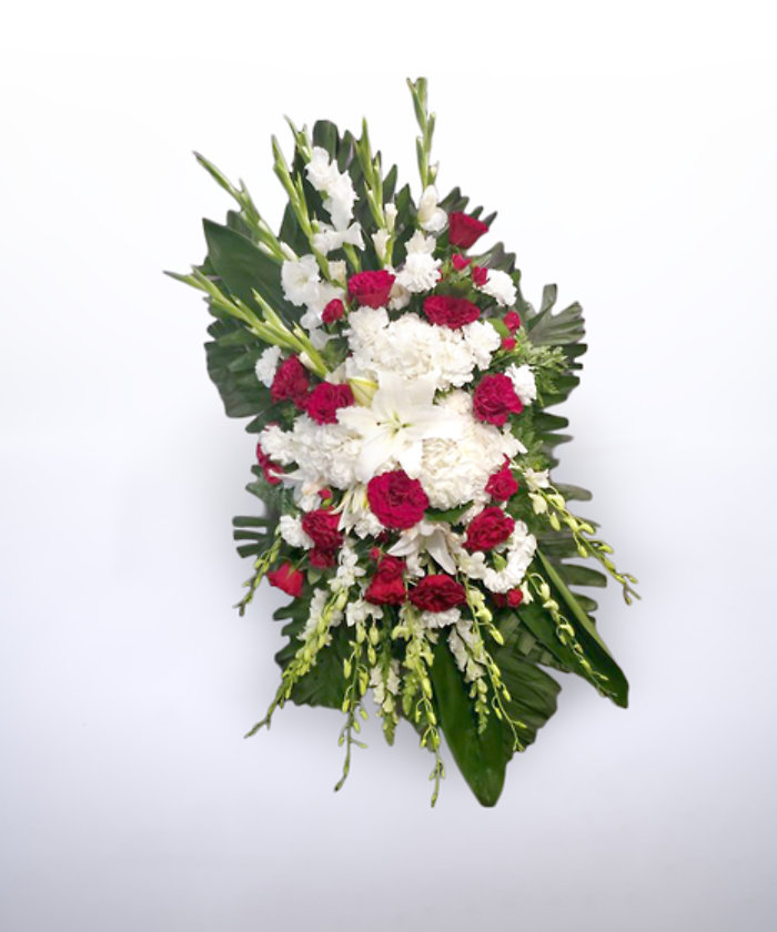 Red & White Grace Standing Spray