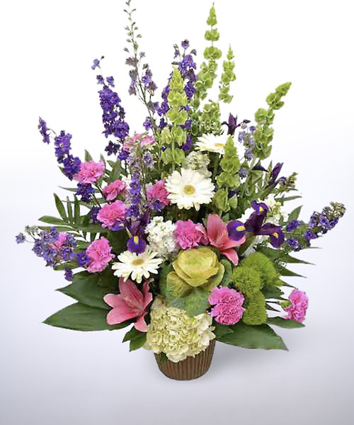 Pink, Purple, Green Funeral Urn