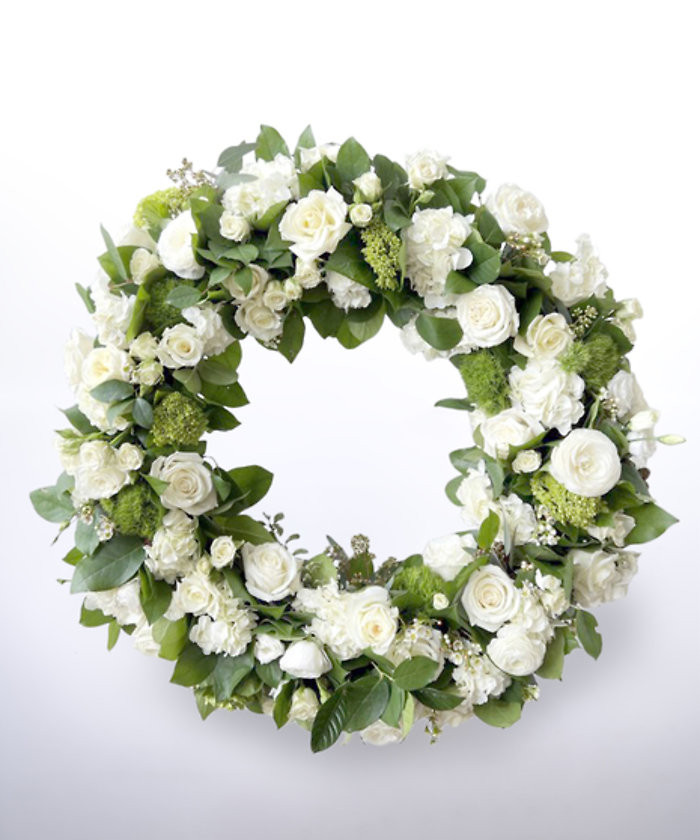 Radiant White Funeral Wreath
