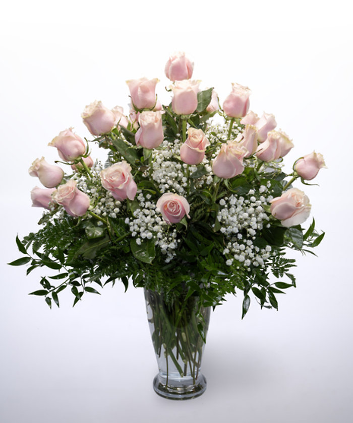 36 Pink Roses Vased