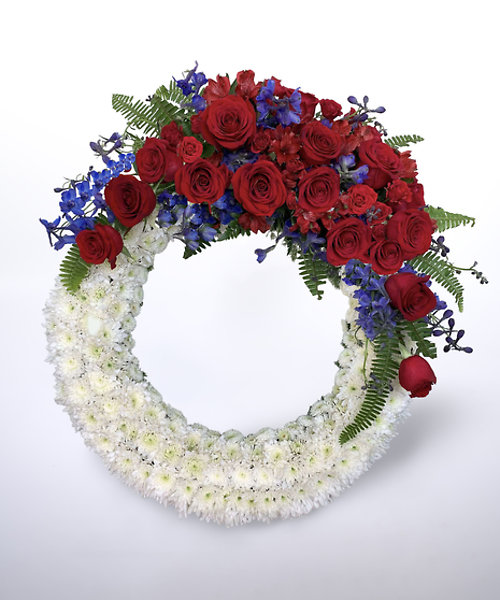 Red, White, Blue Funeral Wreath