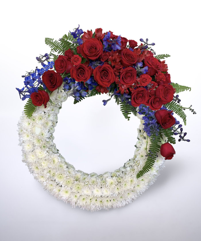 Red, White, Blue Funeral Wreath