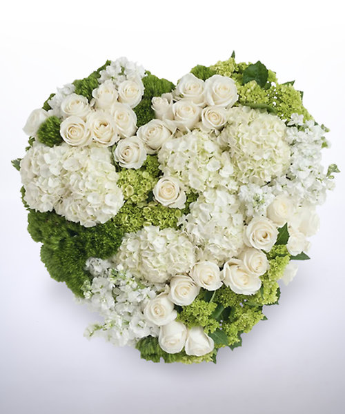 White & Green Solid Heart