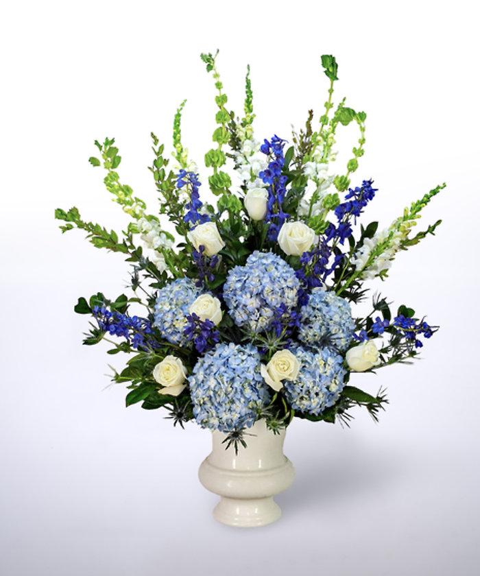 Blue & White Funeral Urn