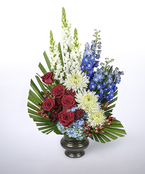Red, White, Blue Funeral Urn
