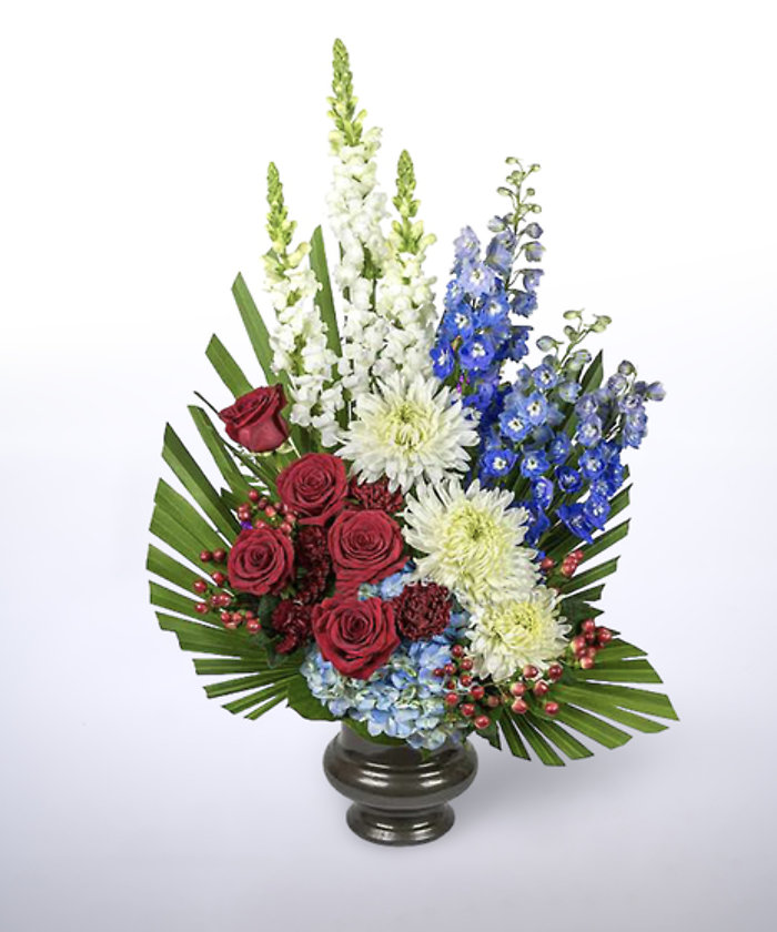 Red, White, Blue Funeral Urn