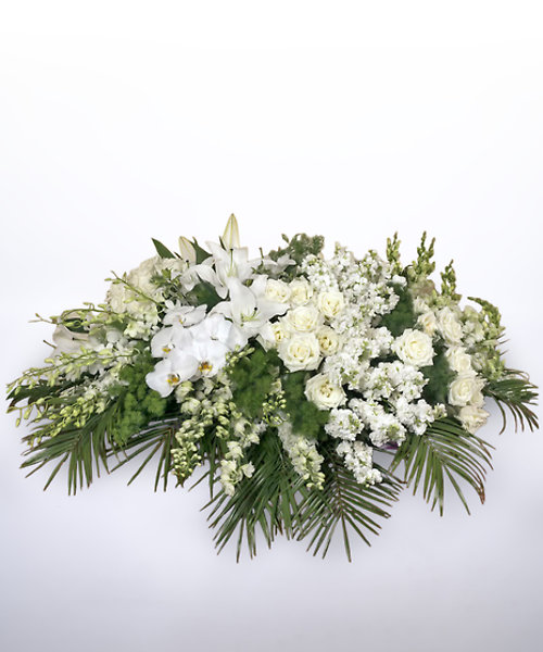 Elegant White Casket Cover