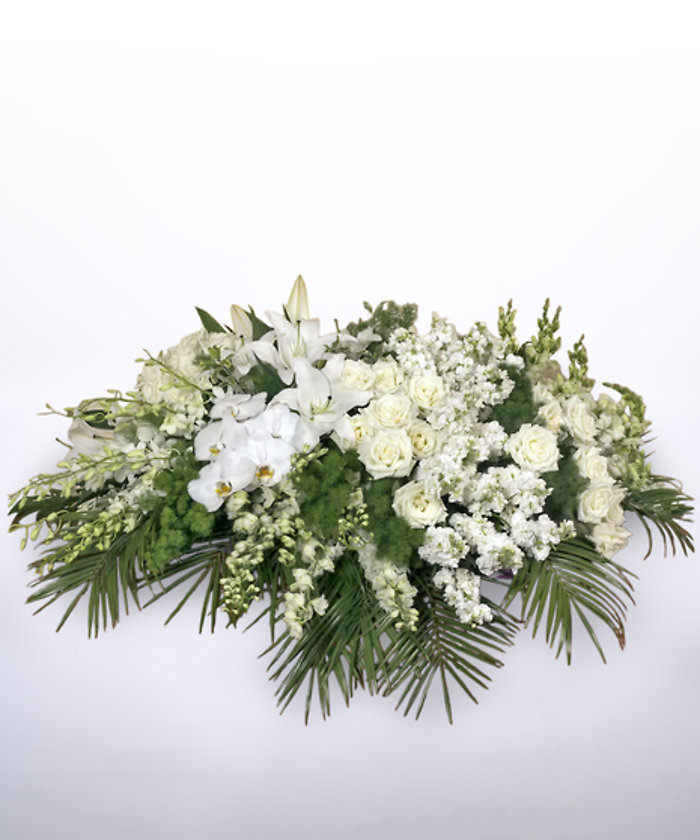 Elegant White Casket Cover