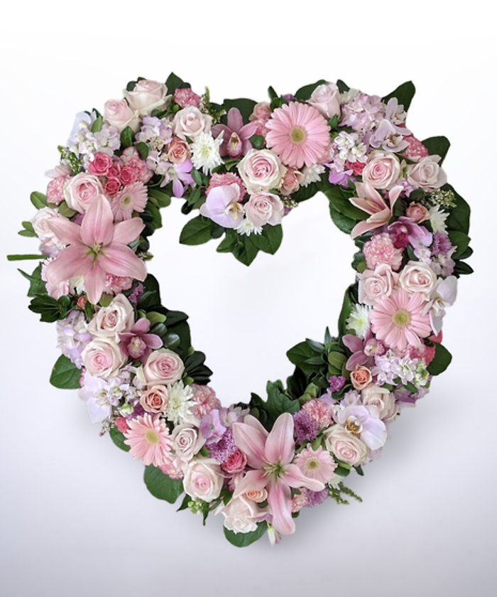 Pink & White Open Heart